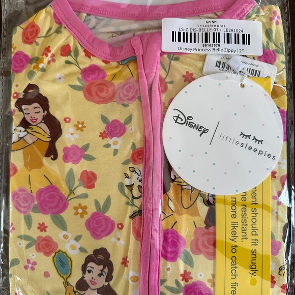 Little Sleepies Other - Little Sleepies SIZE 2t Disney Princess BELLE Zippy Beauty & Beast PJ Bamboo